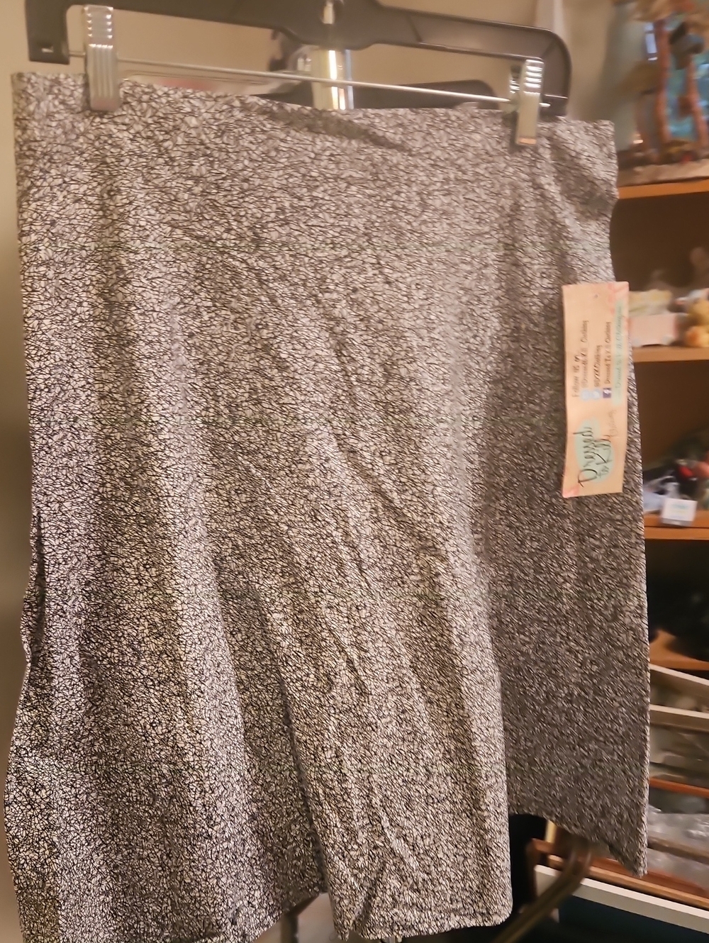 Women's Black and White Patterned Skirt